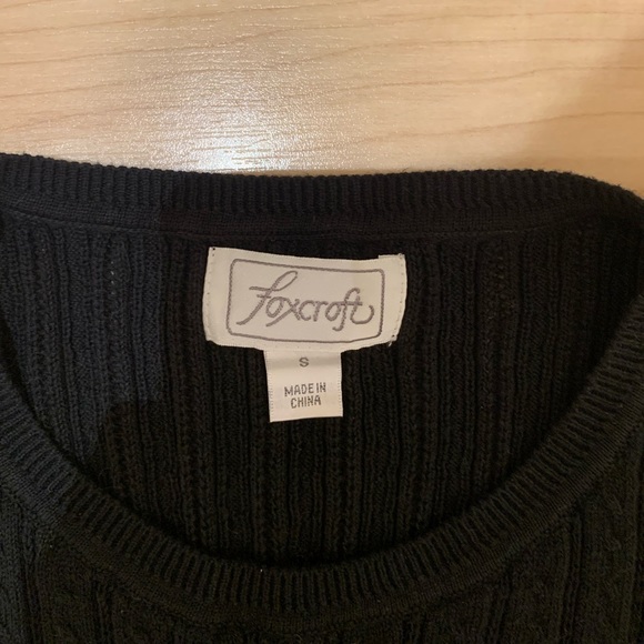 100% Cotton FoxCroft Cable knit Sweater Vest - Picture 4 of 4